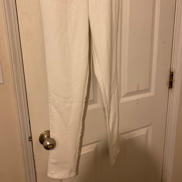 White Bandeau Double Layer Jumpsuit - Picture 6 of 7
